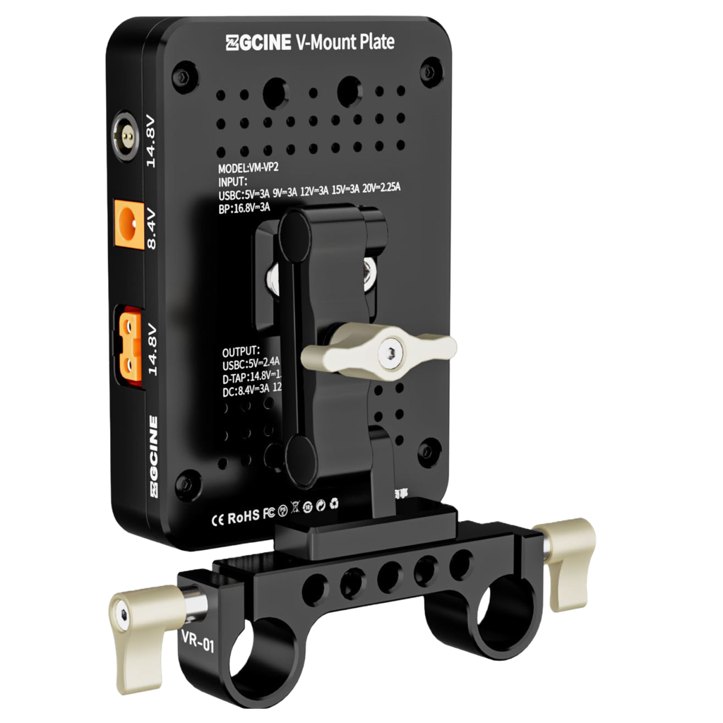 ZGCINE VM-VP2 kit3 V mount battery plate (Support USB-C PD input) - Tấm Gắn Pin ZGCINE VM VP2 Kit3