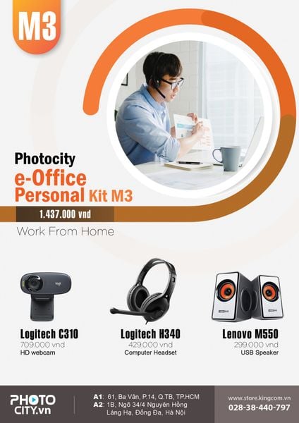 PhotoCity e-Office personal Kit M3 ( Bộ dụng cụ hỗ trợ làm việc online tại nhà)