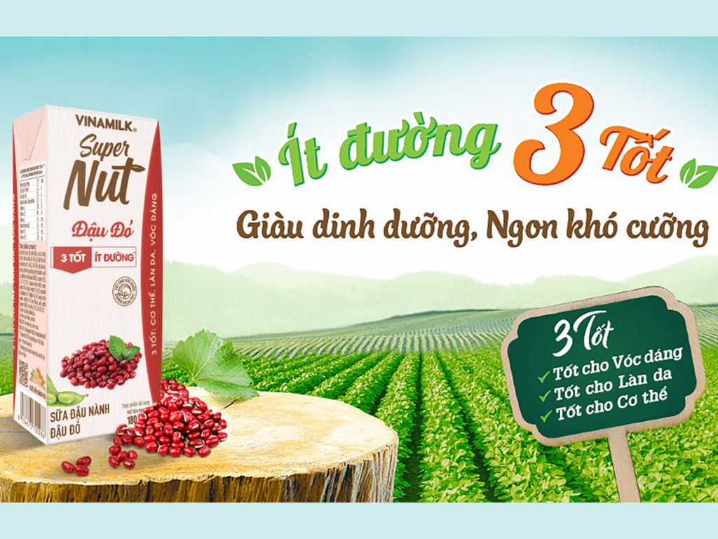 Sữa Đậu Nành Đậu đỏ Vinamilk Super Nut 180ml