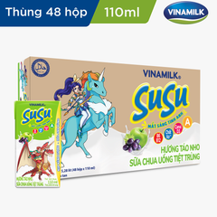 Sữa Chua Uống Tiệt Trùng hương táo nho Vinamilk Susu hộp 110ml