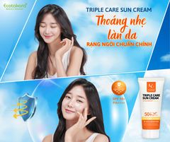 Kem chống nắng phổ rộng TRIPLE CARE SUN CREAM SPF 50+/ PA++++(60ml) mỏng nhẹ, không để lại vết trắng, không bết dính, hiệu quả ngay sau khi thoa