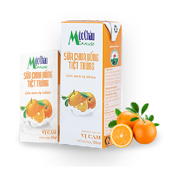 Sữa Tươi Tiệt Trùng hương cam Mộc Châu Milk 180ml