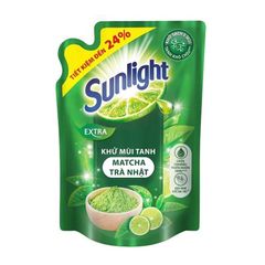 SUNLIGHT Nước rửa chén Trà Xanh 3.4kg khử 5 mùi tanh