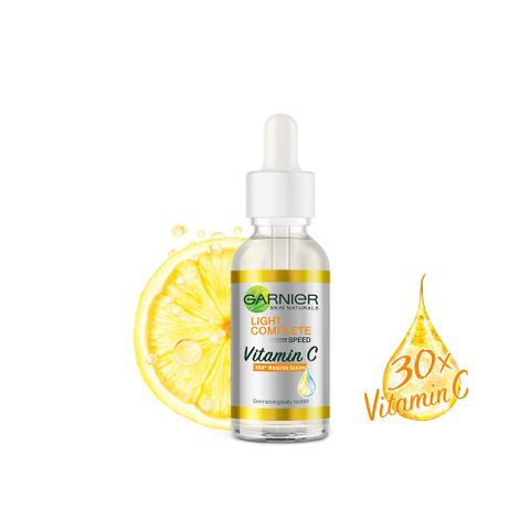 Tinh Chất Garnier Light Complete Speed Vitamin C 30x Booster Serum Dưỡng Sáng Da Mờ Thâm 30ml