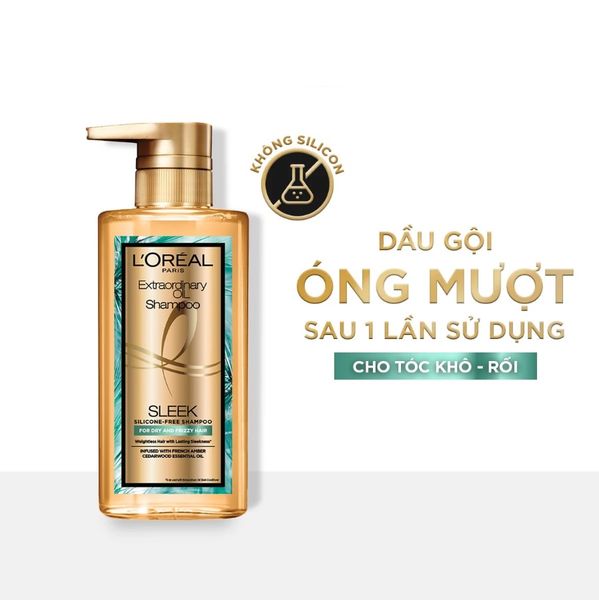 Dầu Gội Loreal Extraordinary Oil Sleek Silicone-free Shampoo 440ml