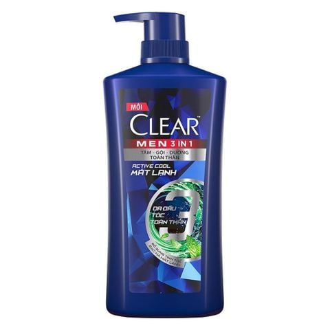 CLEAR dầu gội nam 3in1 mát lạnh 630g
