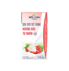 Sữa Tươi Tiệt Trùng hương dâu Mộc Châu Milk 110ml (BRIK)