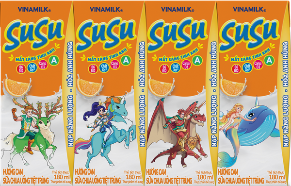SCU TT hương cam Vinamilk Susu Hộp 180ml