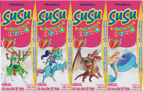 SCU TT hương dâu VNM Susu Hộp 180ml