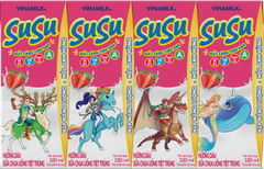 Sữa Chua Uống Tiệt Trùng hương dâu Vinamilk Susu Hộp 180ml