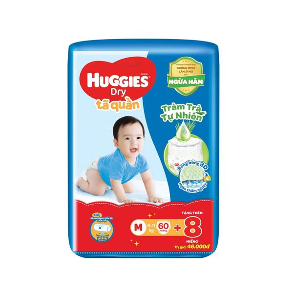 Tã quần Huggies cỡ M (60M+8M quần M)