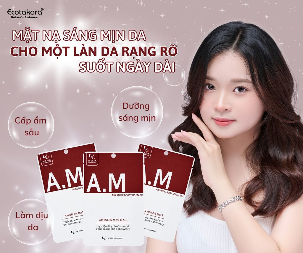 Mặt nạ thải độc mờ nám, trắng da A.M MOISTURE BOOSTING MASK {Có tem phụ nhập khẩu chính ngạch}