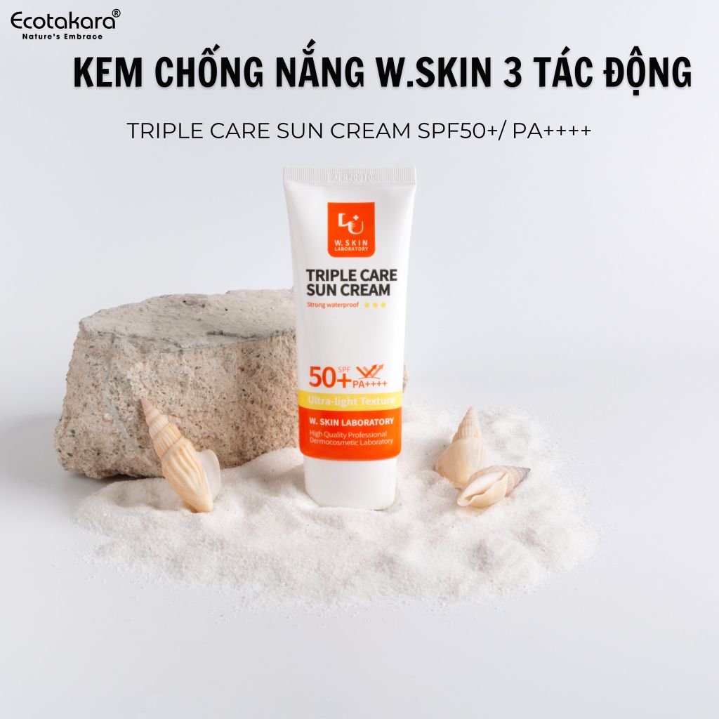 Kem chống nắng phổ rộng TRIPLE CARE SUN CREAM SPF 50+/ PA++++(60ml) mỏng nhẹ, không để lại vết trắng, không bết dính, hiệu quả ngay sau khi thoa