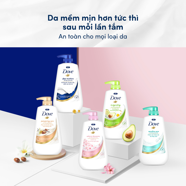DOVE Sữa Tắm Chăm Sóc Da Nhạy Cảm (Xanh Nhạt) 500G
