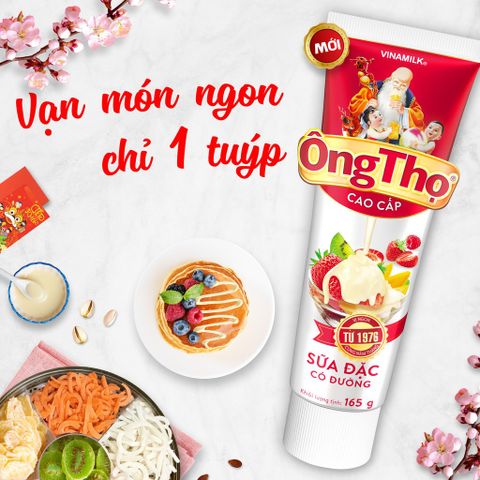Sữa Đặc Có Đường Ông thọ đỏ tuýp 165g