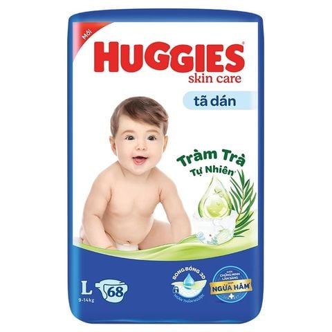 Tã dán Huggies Skin Care cỡ L 68 miếng (cho bé từ 9-14kg)