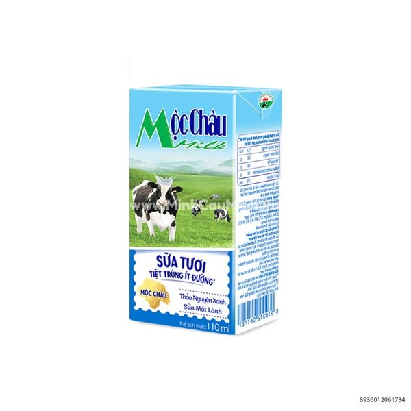 Sữa Tươi Tiệt Trùng ít đường Mộc Châu Milk 110ml