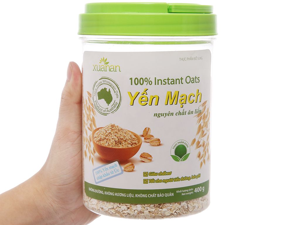 Yến mạch nguyên chất ăn liền dạng hũ 400gr