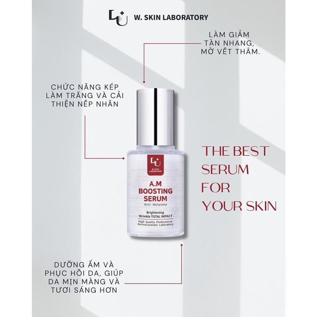 Huyết thanh tăng cường giảm nám, sạm A.M (Anti-Melasma) Boosting Serum (30ml) cho da tươi trẻ, căng bóng trắng mịn