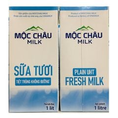 Sữa Tươi Tiệt Trùng không đường Mộc Châu Milk 1 lít