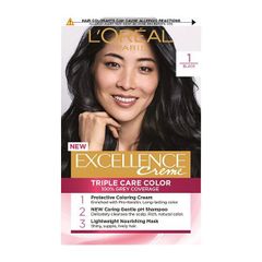 KEM NHUỘM DƯỠNG TÓC PHỦ BẠC L'Oreal Excellence Creme MÀU 1 172ML