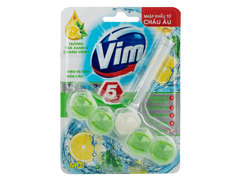 VIM Viên treo bồn cầu hương Trà xanh & chanh 55g