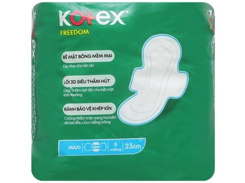 Băng Vệ Sinh Kotex Freedom mặt bông dày cánh 8 miếng
