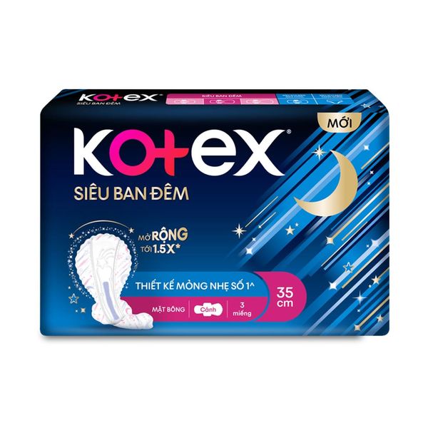 BVS Kotex Siêu Ban Đêm 35cm 3 miếng