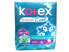 Băng Vệ Sinh Kotex Siêu ban đêm Cool 28cm SMC 4 miếng
