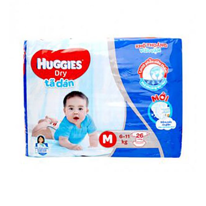 Tã dán Huggies cỡ M 26 miếng (Cho trẻ 6 - 11kg)