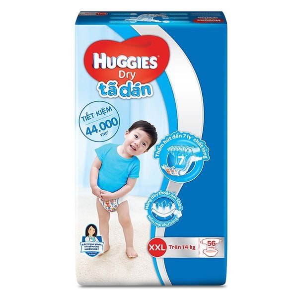 Tã dán Huggies cỡ XXL 56 miếng