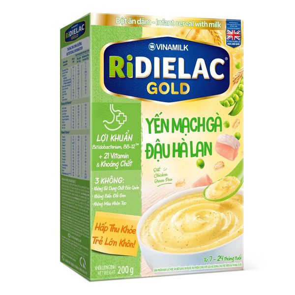 Bột AD Ridielac Gold Yến mạch Gà Đậu Hà Lan HG 200g