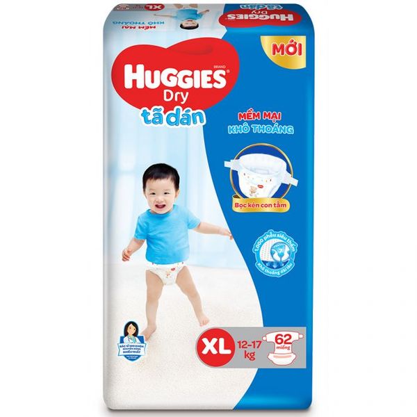 Tã dán Huggies cỡ XL 62 miếng