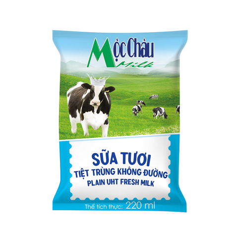 Sữa Tươi Tiệt Trùng không đường Mộc Châu Milk F220ml