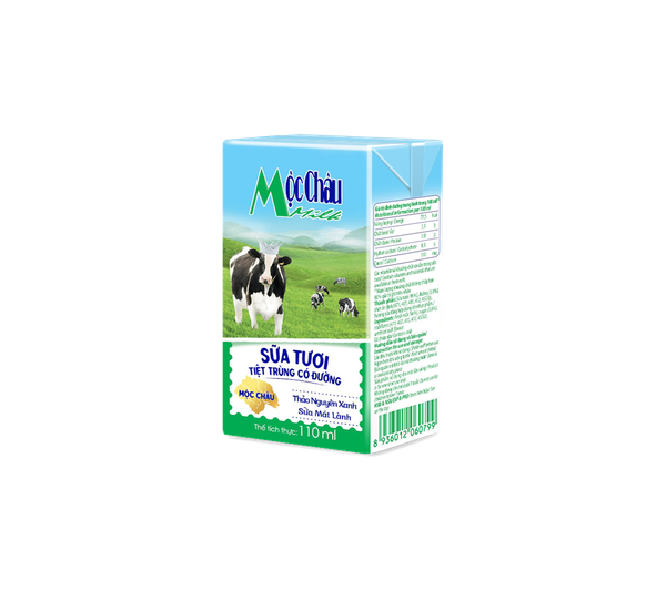 Sữa Tươi Tiệt Trùng có đường Mộc Châu Milk 110ml (BRIK)
