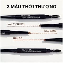 Chì Kẻ Mày Maybelline Tattoo Brow Up To 36H Pigment Pencil 0.25g #02. NATURAL BROWN (Nâu tự nhiên)