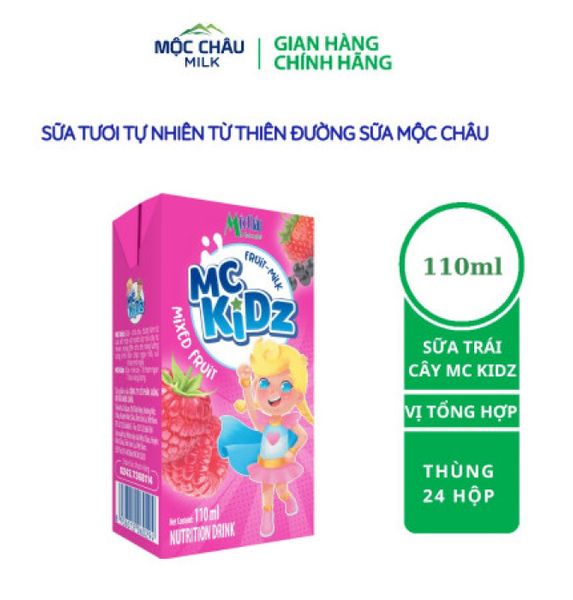 Mộc Châu Kidz Sữa - Trái cây tổng hợp 110ml