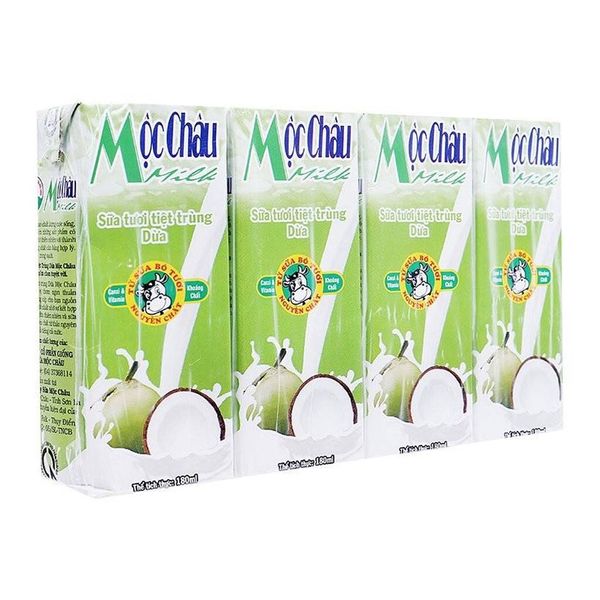 Sữa Tươi Tiệt Trùng hương dừa Mộc Châu Milk 180ml