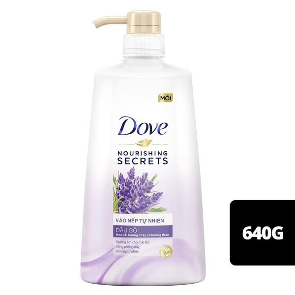 DOVE dầu gội vào nếp sống động tự nhiên 640g