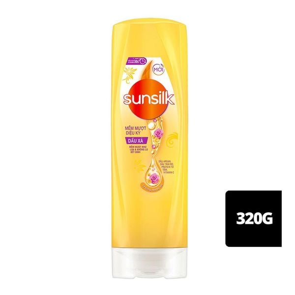 SUNSILK dầu xả mềm mượt diệu kỳ 320g nuôi dưỡng mái tóc mềm mượt như lụa