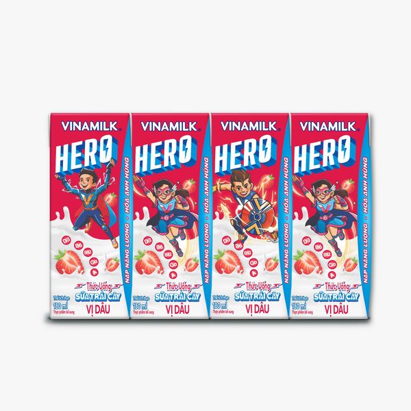 Thức Uống Sữa Trái Cây vị dâu Vinamilk Hero 180ml
