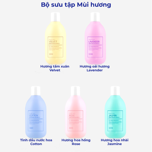 Dầu Gội Nước Hoa Tinh Khiết Velvet chống gàu giảm nấm Tenzero Purifying