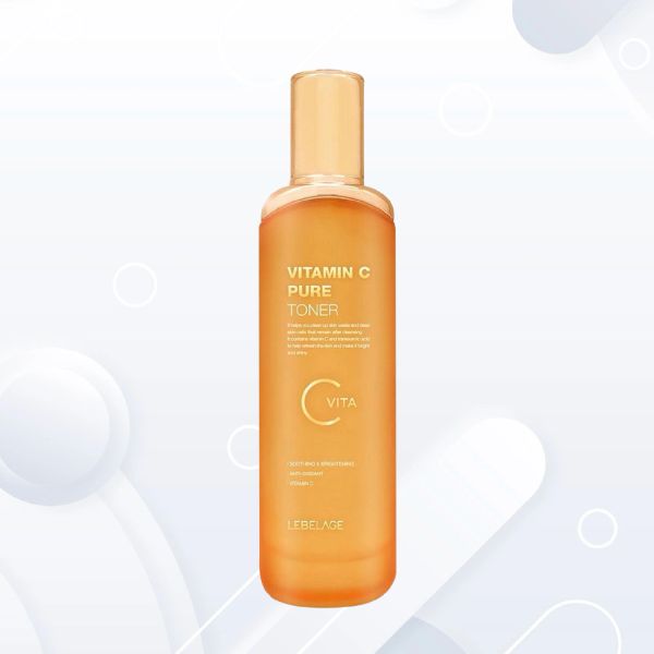 Nước hoa hồng cân bằng da dưỡng trắng mờ thâm sạm hiệu quả Lebelage Vitamin C Pure Toner 120ml