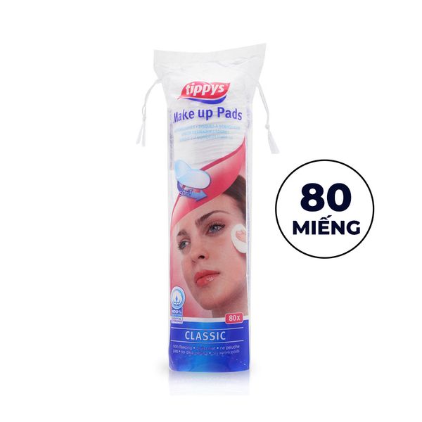 Bông Tẩy Trang Tippys Classic Make Up Pads 80 Miếng