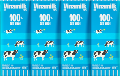 Sữa Tươi Tiệt Trùng không đường Vinamilk 180ml