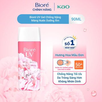 Gel Chống Nắng Bioré Màng Nước Dưỡng Ẩm Hương Hoa Mẫu Đơn 90ml - UV Aqua Rich Watery Gel SPF50+/PA++++