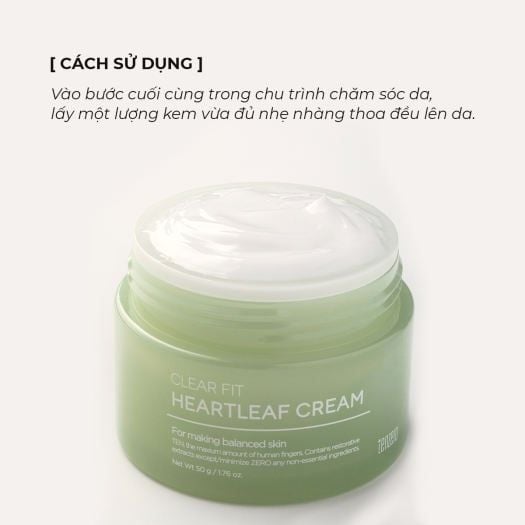 Kem Dưỡng Ẩm Chống Lão Hóa, Giảm Nếp Nhăn Tenzero Clear Fit Heartleaf Cream 50g