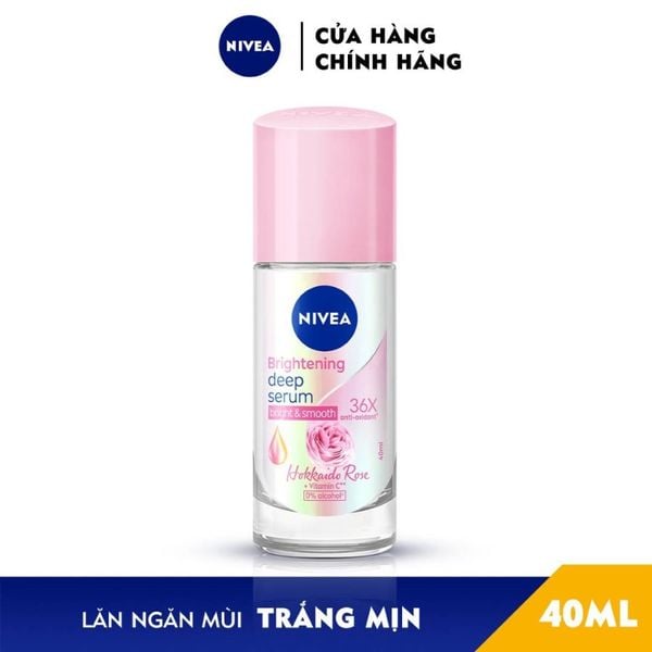 Lăn Ngăn Mùi Nivea Serum Trắng Mịn Hương Hoa Hồng Hokkaido (40 ml) - 85301