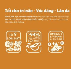 Sữa 9 loại hạt Vinamilk Super Nut 180ml (24H/T)