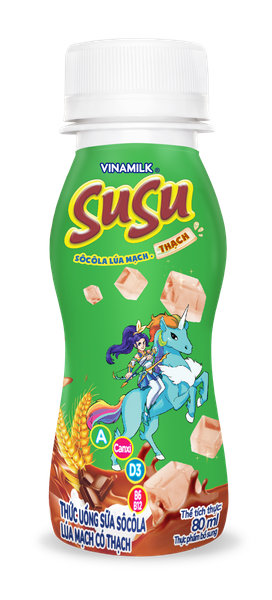 TU Sữa sôcôla lúa mạch có thạch VNM SuSu chai PET 80ml